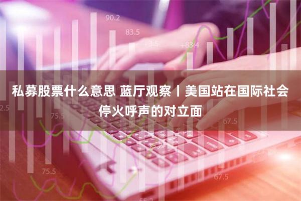 私募股票什么意思 蓝厅观察丨美国站在国际社会停火呼声的对立面