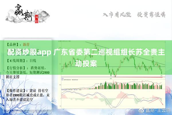 配资炒股app 广东省委第二巡视组组长苏全贵主动投案