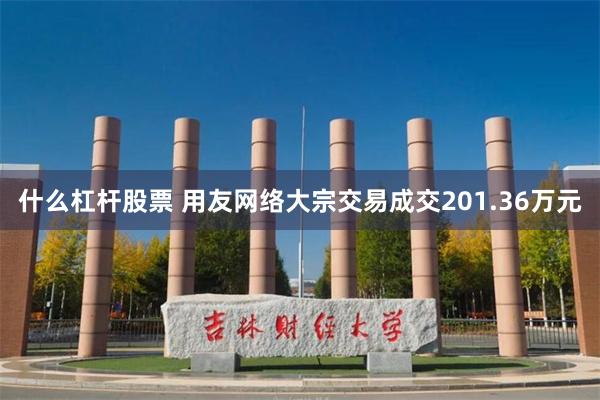 什么杠杆股票 用友网络大宗交易成交201.36万元