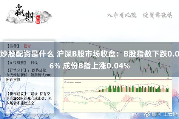 炒股配资是什么 沪深B股市场收盘：B股指数下跌0.06% 成份B指上涨0.04%